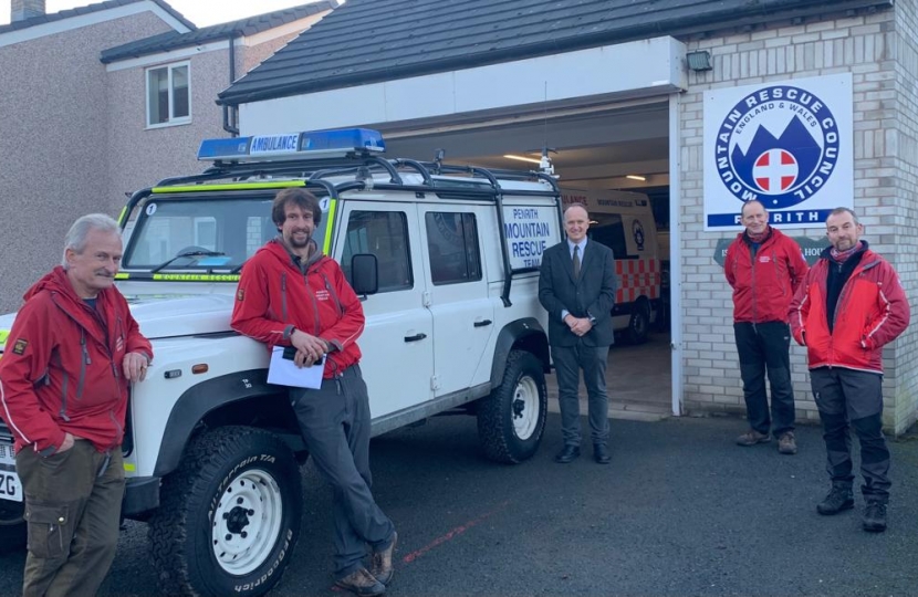 Neil Hudson MP with the Penrith Mountain Rescue Team 