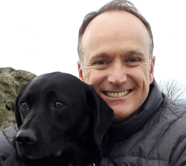 Neil Hudson MP with his dog Juno